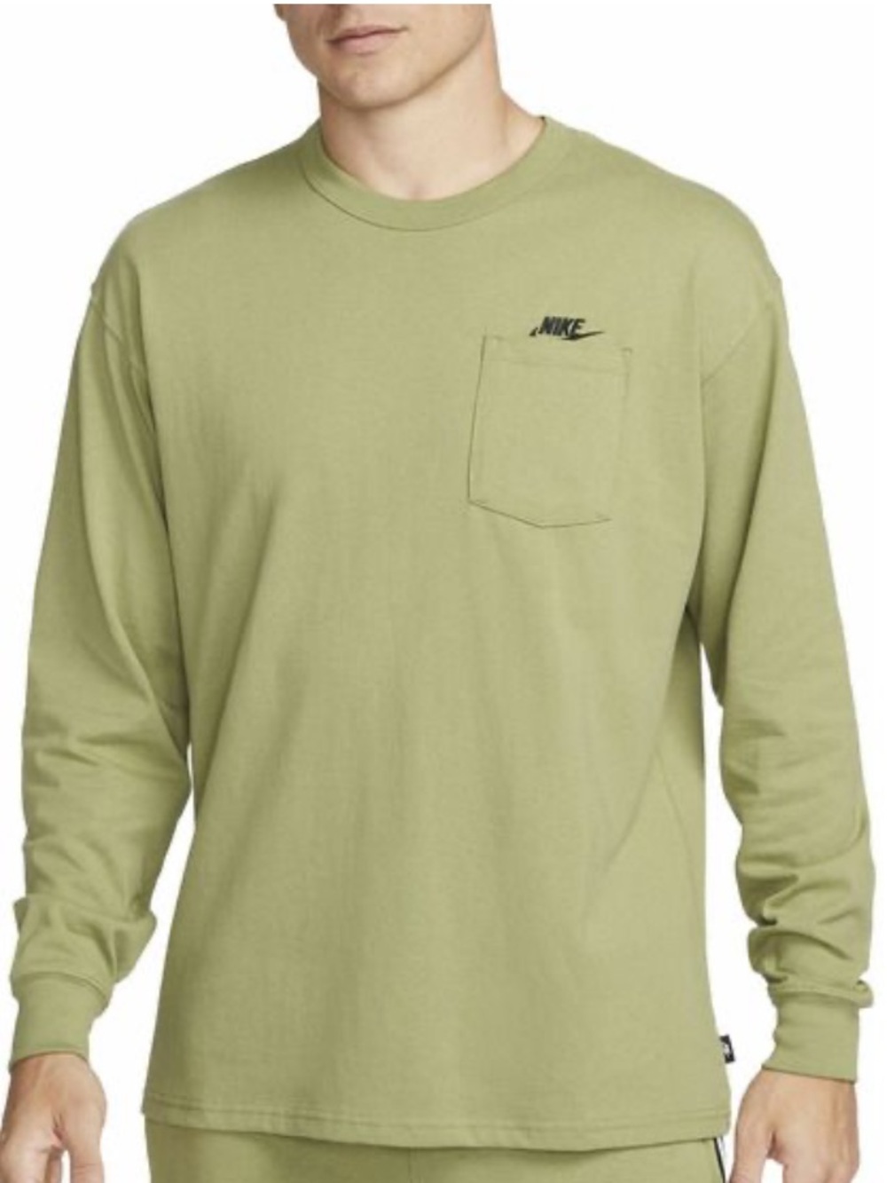 Nike Men's Long-Sleeve Pocket Tee in Olive Green